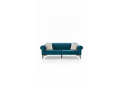 Turkis Trzyosobowa kanapa Elegancka sofa do salonu Meble do siedzenia Aksamit