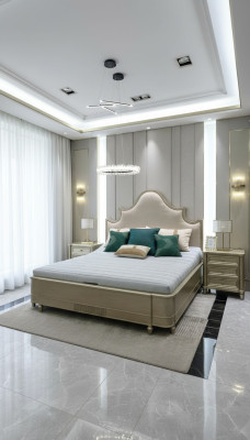 Design Podwójne łóżko hotelowe Sypialnia Drewno Meble Łóżko Podkładka Drewno 180x200 Nowość