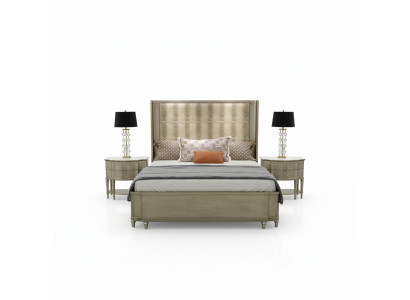 Łóżko Podkładka Design Luksusowe łóżko podwójne Sypialnia Drewno Crocco Style Design Nowość