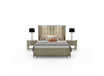Łóżko Podkładka Design Luksusowe łóżko podwójne Sypialnia Drewno Crocco Style Design Nowość