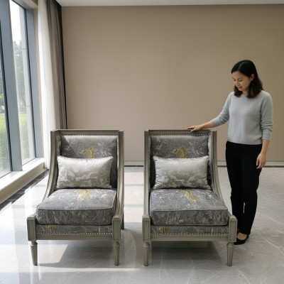 Fotel Luxury Podkładka Designer Włókienniczy 1 miejsce siedzące Podkładka Siedziba jednoosobowa Meble nowe