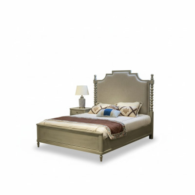 Łóżko Podwójne łóżko Sypialnia Design bed Moderne Podkładka Drewno Włókiennicze Meble Nowe