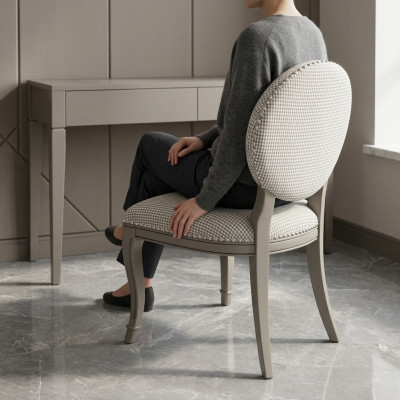 jadalnia Drewno Meble Krzesła luksusowy design Podkładka Krzesło do siedzenia w kolorze szarym, drewniane krzesło