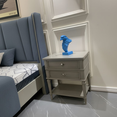 Stolik nocny Design Stoły boczne Sleep Pokój Drewno Konsole Meble Luxury Grey
