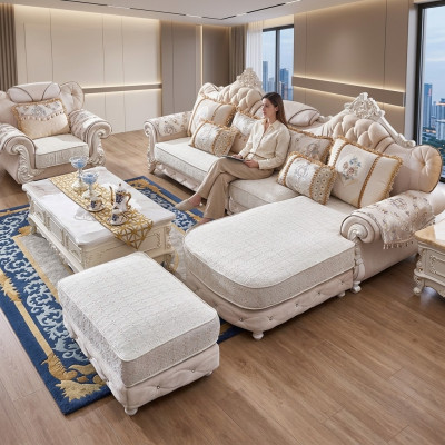 Klasyczny narożnik Narożnikowa kanapa Zestaw narożny Żywy krajobraz Sofa w kształcie litery L