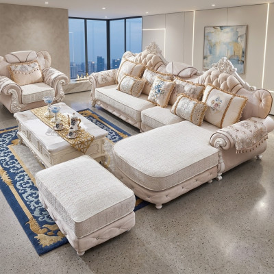 Klasyczny narożnik Narożnikowa kanapa Zestaw narożny Żywy krajobraz Sofa w kształcie litery L