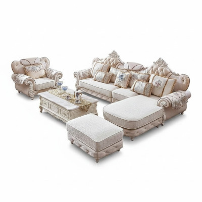 Klasyczny narożnik Narożnikowa kanapa Zestaw narożny Żywy krajobraz Sofa w kształcie litery L