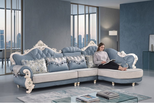 Narożniki Materiał Żywy krajobraz Narożnikowa kanapa Sofa w kształcie litery L Zestaw narożny