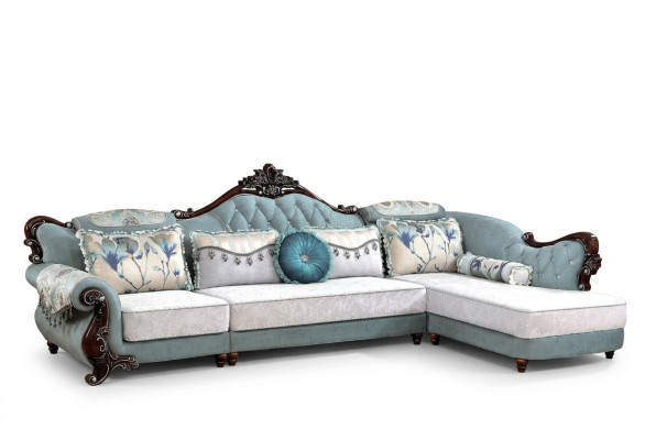 Klasyczna kanapa włókiennicza Chesterfield Narożnikowa kanapa Poduszka narożna Podkładka Sofa