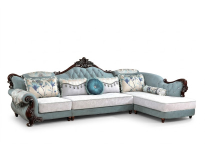 Klasyczna kanapa włókiennicza Chesterfield Narożnikowa kanapa Poduszka narożna Podkładka Sofa