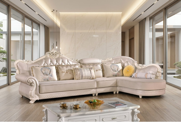 Chesterfield Narożnikowa kanapa Sofa Kanapa Podkładka Meble Baroque Rokoko Materiał Skóra
