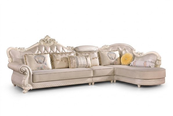 Chesterfield Narożnikowa kanapa Sofa Kanapa Podkładka Meble Baroque Rokoko Materiał Skóra