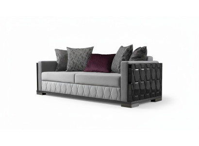 Luksusowa Sofa Trzyosobowa 3 Siedziba Sofy Szary Salon Kanapa Material Design