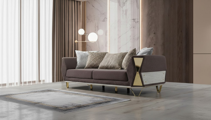 Sofa trzyosobowa 3 Siedziba sofy salon kanapa materiałowa kanapy Meble szare