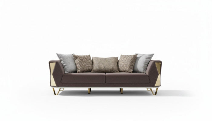 Sofa trzyosobowa 3 Siedziba sofy salon kanapa materiałowa kanapy Meble szare