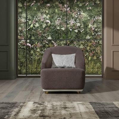 Fotel Sofa Jednoosobowa 1-osobowa Kanapa Salon Meble Metal z Włókienniczy