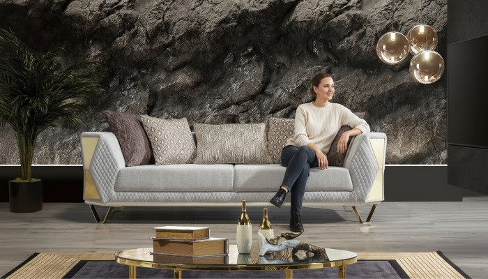 Niezwykła sofa do salonu trzyosobowa kanapa Podkładka Meble Materiał 3er