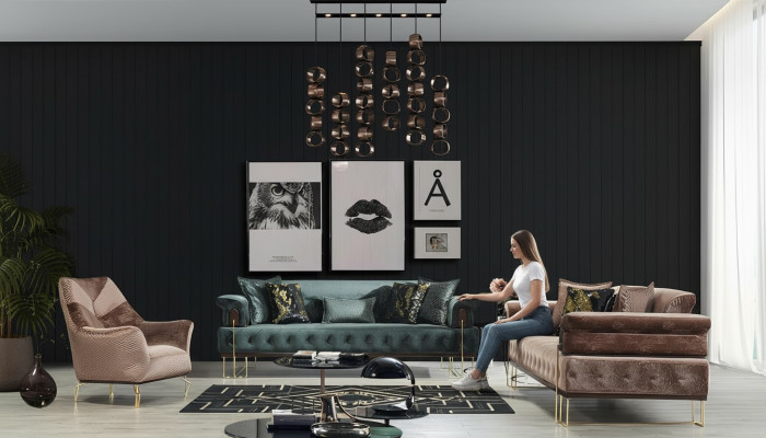Zestaw sofowy Sofa Ustawić Sofy Fotel 3+3+1osobowa Materiał Nowoczesny