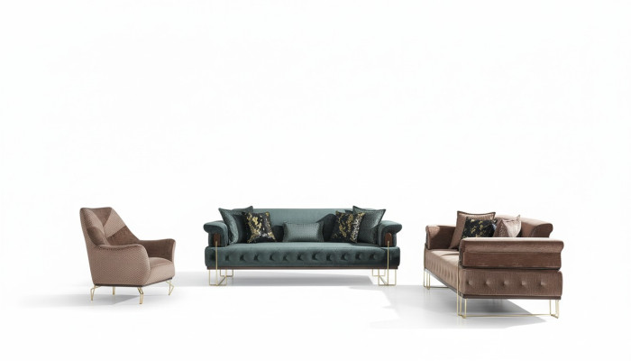 Zestaw sofowy Sofa Ustawić Sofy Fotel 3+3+1osobowa Materiał Nowoczesny