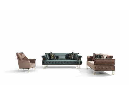 Zestaw sofowy Sofa Ustawić Sofy Fotel 3+3+1osobowa Materiał Nowoczesny