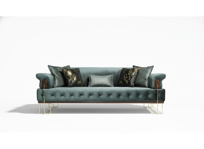 Sofa 3 Siedziba Sofy Siedziba Design Kanapa Trzyosobowa Luxury Metal z Włókienniczy