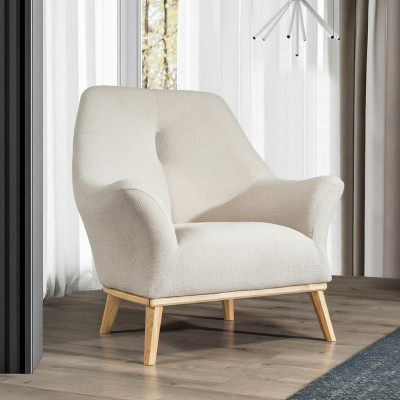 Relaks Club Fotel 1 miejsce siedzące Biały Salon Luxury Design Meble Włókienniczy