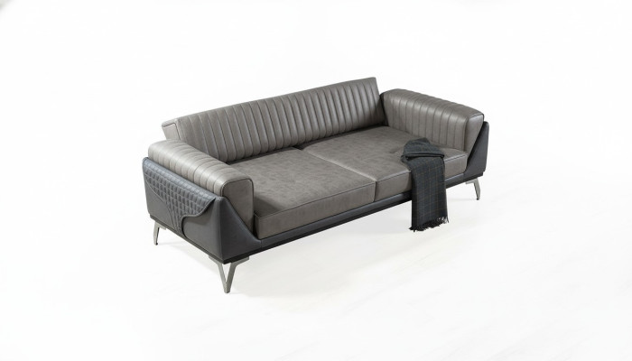 Sofa 3 miejsce do siedzenia Kanapa Drewno Meble Sofy Kanapa Drewno Skóra Imitacja 240cm