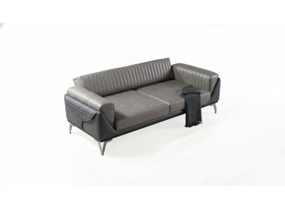 Sofa 3 miejsce do siedzenia Kanapa Drewno Meble Sofy Kanapa Drewno Skóra Imitacja 240cm