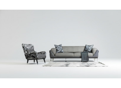 Sofa Ustawić 3+1 miejsce do siedzenia Pokój dzienny Ustawić Sofa Fotel Sofa Nowa Szara