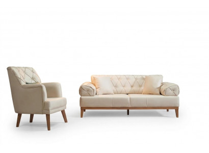 Zestaw sofowy Ustawić Sofy Sofa Fotel trzyosobowa 3+1 miejsce do siedzenia beżowe