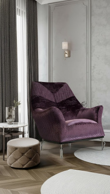 Fotel Single Seater 1Seater Podkładka Siedziba Projektant Siedziba Materiał Modern Purple