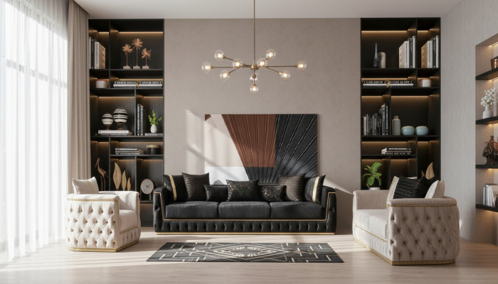 Zestaw sofowy Ustawić Sofy Sofa Fotel trzyosobowa 3+3+1 miejsce do siedzenia Materiał