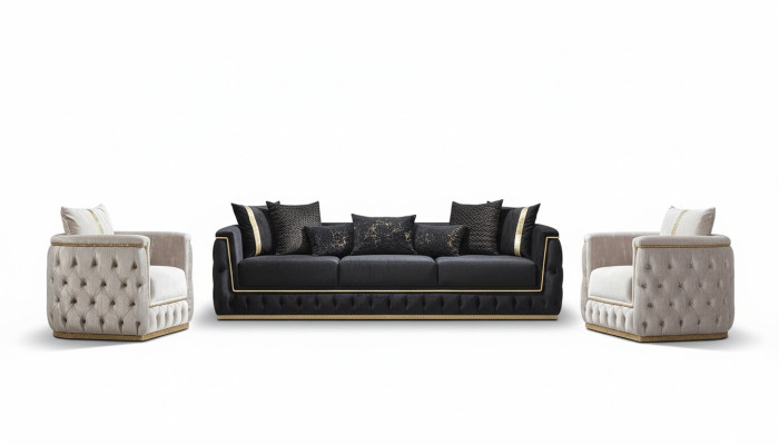 Zestaw sofowy Ustawić Sofy Sofa Fotel trzyosobowa 3+3+1 miejsce do siedzenia Materiał