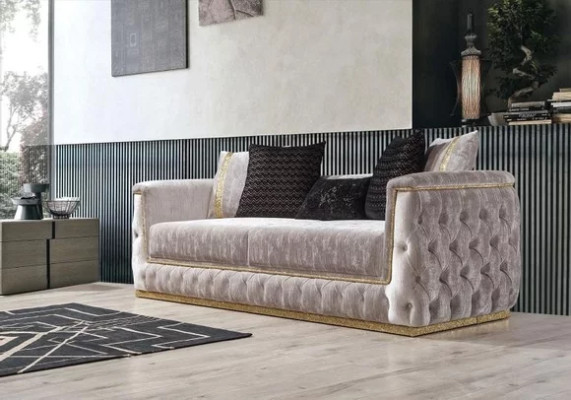 Luksusowa trzyosobowa sofa 3 miejsce do siedzenia Sofy Siedziba Design Couch Meble New Beige