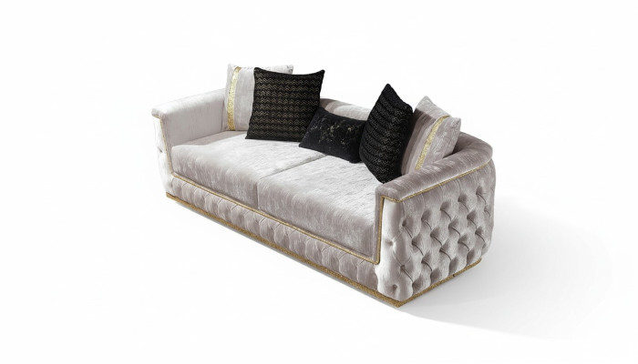 Luksusowa trzyosobowa sofa 3 miejsce do siedzenia Sofy Siedziba Design Couch Meble New Beige