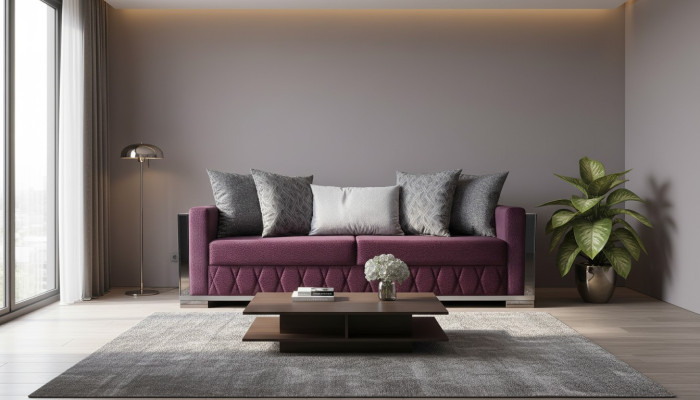 Nowoczesna kanapa Sofy Design Sofa Trzyosobowa Siedziba Burgundowa Sofa 3 miejsce do siedzenia