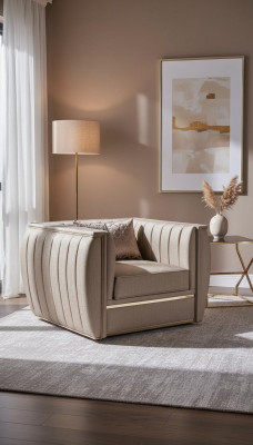 Fotel Design Salon Podkładka Drewno Modern Luxury New Kolor beżowy