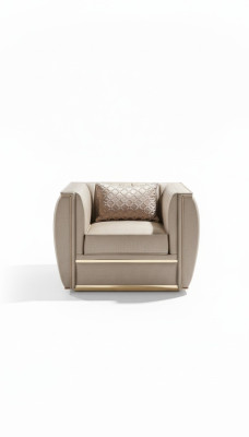 Fotel Design Salon Podkładka Drewno Modern Luxury New Kolor beżowy