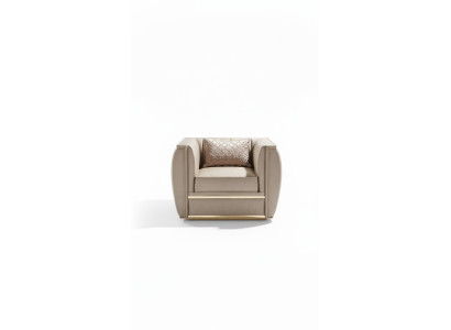 Fotel Design Salon Podkładka Drewno Modern Luxury New Kolor beżowy