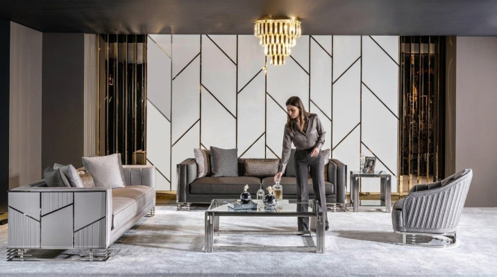 Zestaw sofowy 3+3+1 miejsce do siedzenia stolik kawowy Stolik Sofa Fotel Zestaw 5-częściowy.