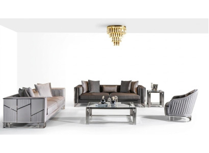 Zestaw sofowy 3+3+1 miejsce do siedzenia stolik kawowy Stolik Sofa Fotel Zestaw 5-częściowy.
