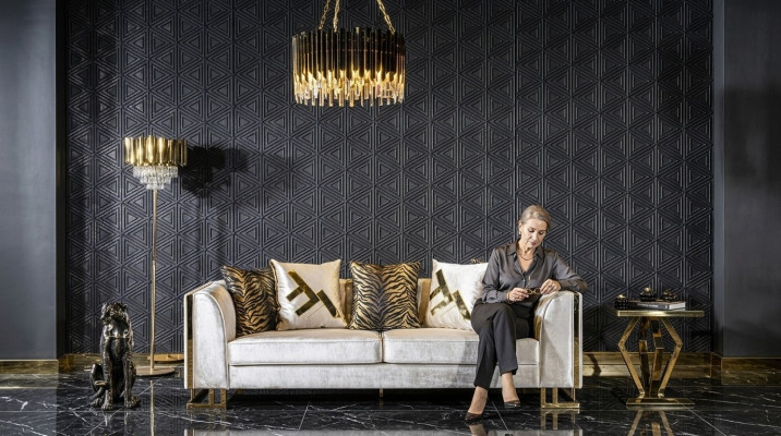 Sofa 3 Siedziba Sofy Siedziba Design Kanapa Trzyosobowa Luksusowe Meble Styl Nowoczesny