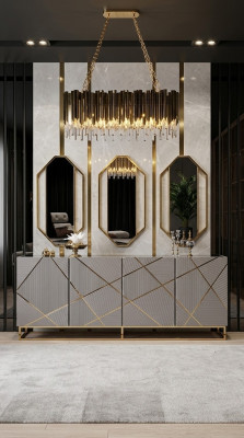 Salon Kredens Kredens Szare Kredensy Szafki Komody Meble Drewno