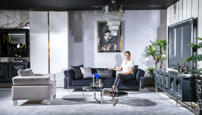 Salon Zestaw sofowy 3+1 miejsce do siedzenia stolik kawowy Sofa Fotel Zestaw 4-częściowy.