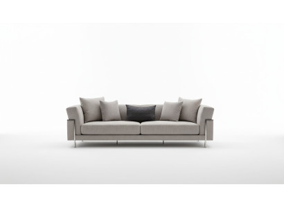 Sofa 3 miejsce do siedzenia Kanapa Podkładka Sofy Salon Materiał Szary Żywy krajobraz