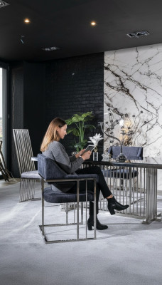 jadalnia Krzesło Luxury Metal z Włókienniczy Krzesła Styl Nowoczesny Fotel