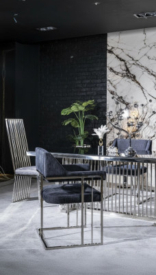 jadalnia Krzesło Luxury Metal z Włókienniczy Krzesła Styl Nowoczesny Fotel