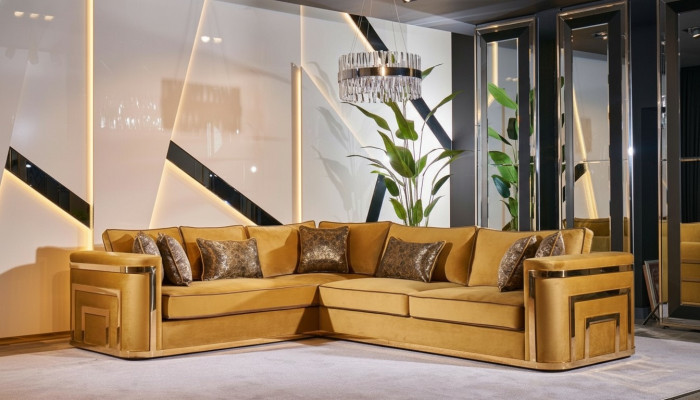 Narożniki Meble Materiał Żywy krajobraz Narożnikowa kanapa Sofa w kształcie litery L Zestaw narożny