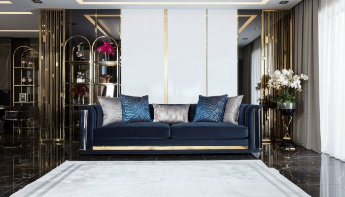 Luksusowa trzyosobowa sofa 3 miejsce do siedzenia Sofy Siedziba Design Meble Kanapy Czarny