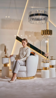 Fotel Design Living Room Podkładka Drewno Włókienniczy Podkładka Modern Luxury